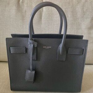Saint Laurent BABY Sac de jour in black grained leather